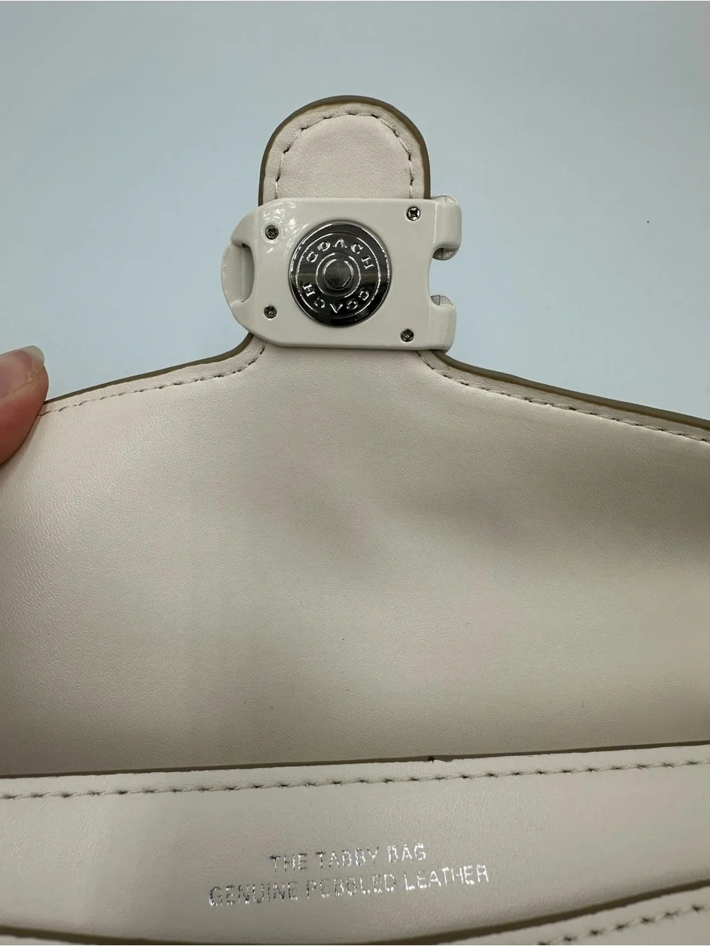 Limited Coach Tabby 20 Shoulder Bag Chalk White Leather Tonal C Hardware CAM8